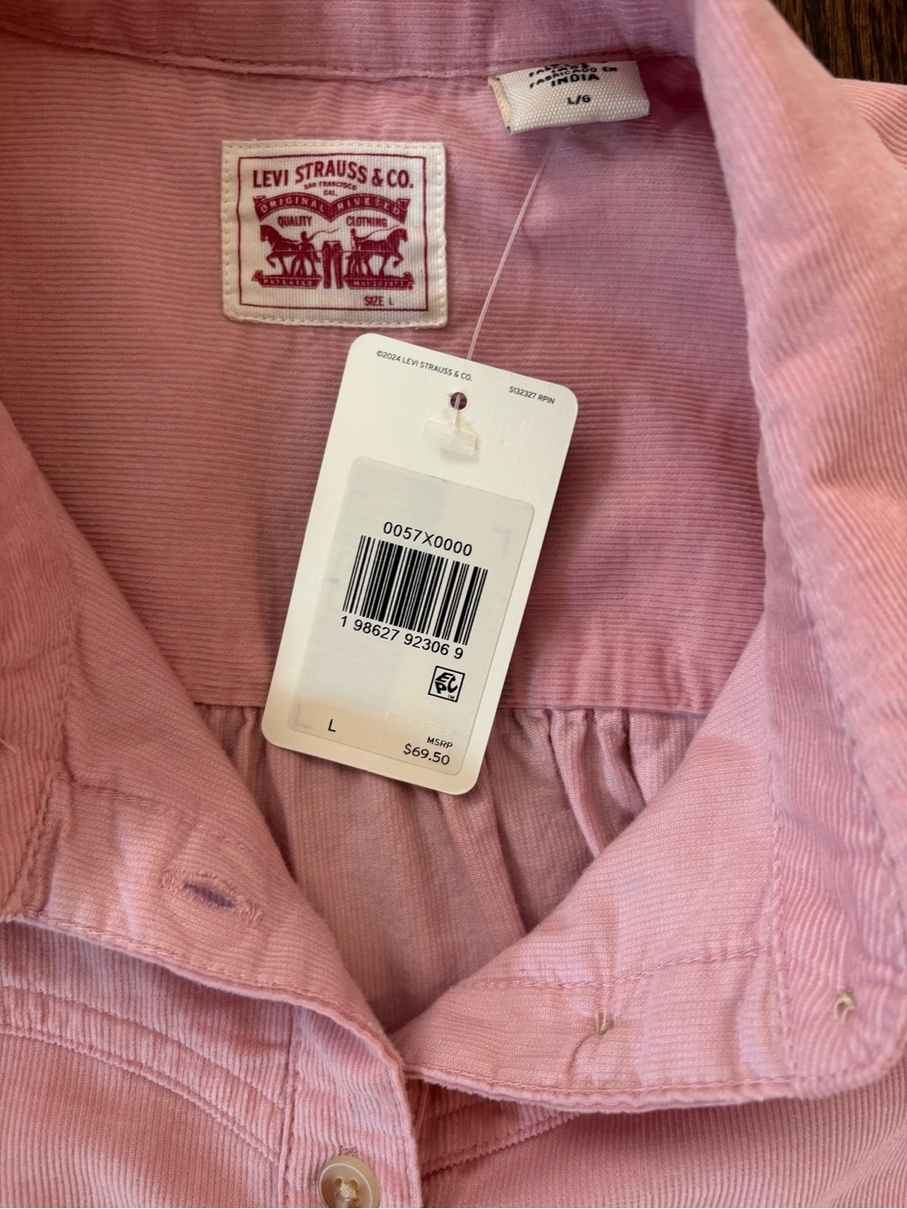 NWT Levi’s Journey Corduroy Country Western Blouse - Size L - Picture 11 of 12